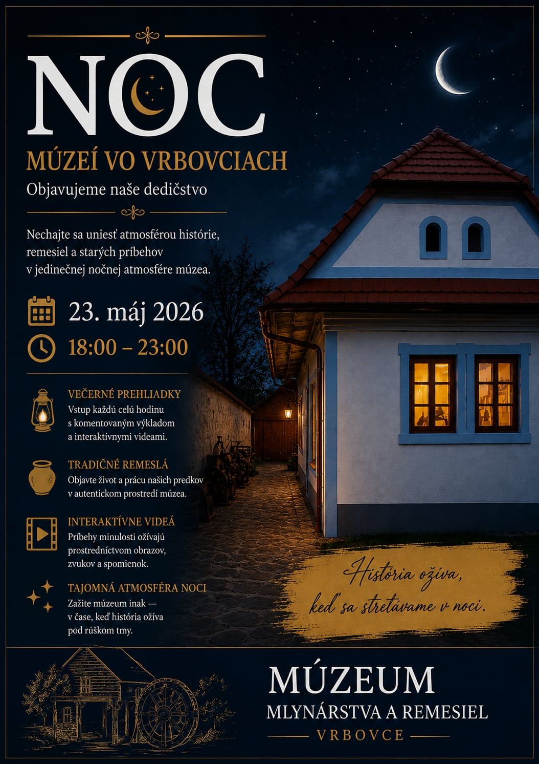 Noc múzeí a galérií 2026 na Kopaniciach: Zažite astronómiu, históriu a čaro starých remesiel pod rúškom tmy